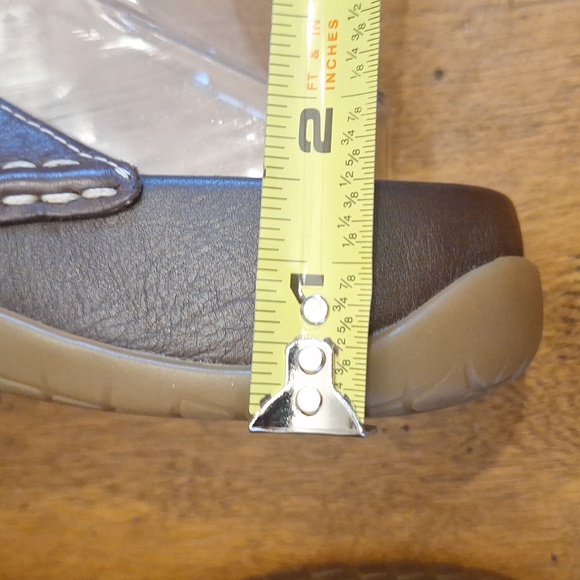 Clarks Slides Sandals 71095 Slip On Brown Leather Size 11 - Picture 4 of 11